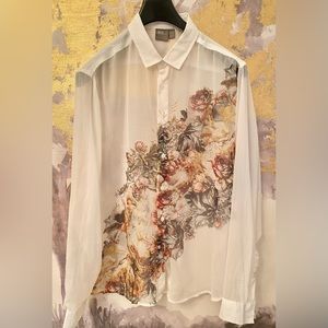 Sheer Floral print shirt